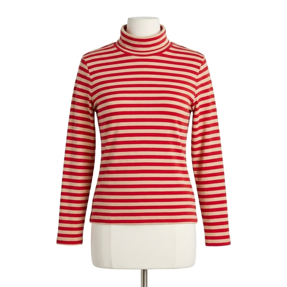 NEW FAHERTY women's feather cloud layering turtleneck top in peppermint sand